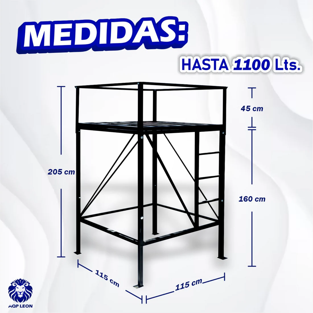 Base Cuadrada de 1100 Litros + Plancha Galvanizada