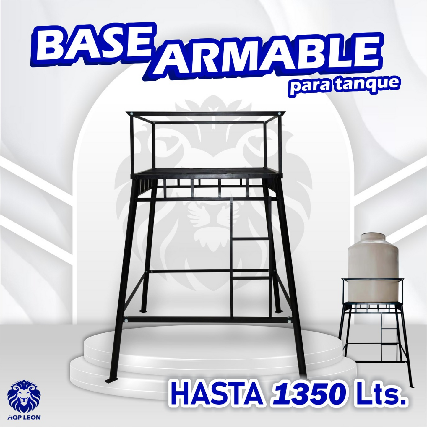 Base metalica armable para tanque de agua 500 a 1350 litros - MODELO ABIERTO