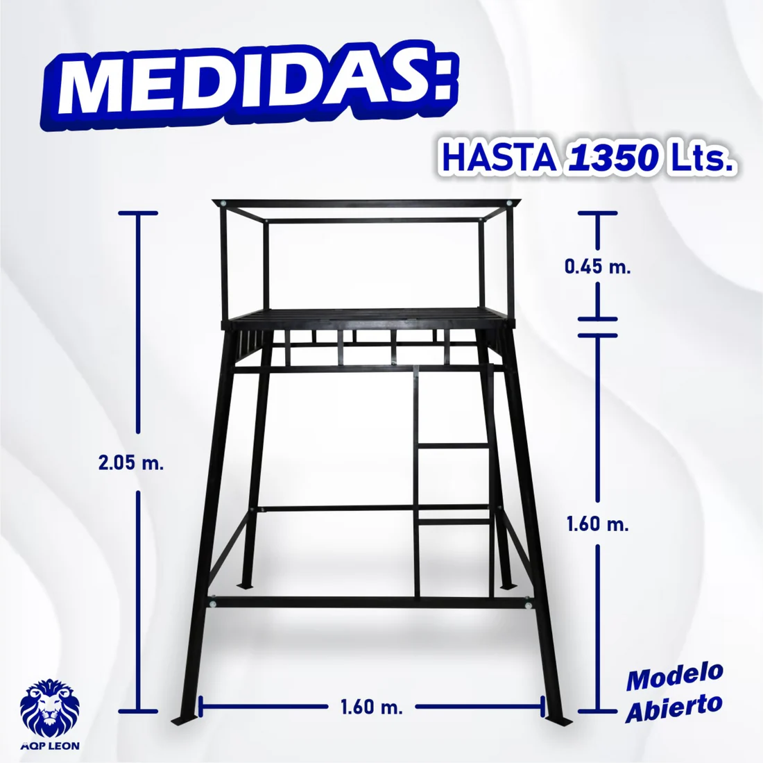 Base Abierta de 500 a 1350 Litros + Plancha Galvanizada