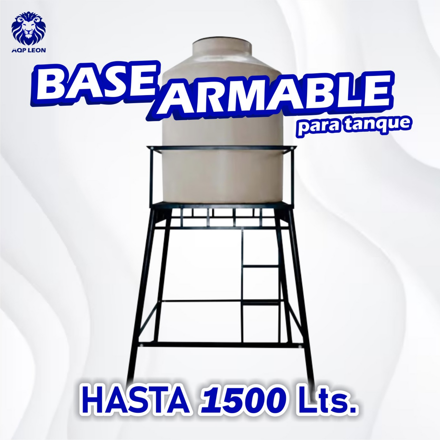 Base Metálica Armable para Tanque de Agua 1500 litros - Modelo Abierto