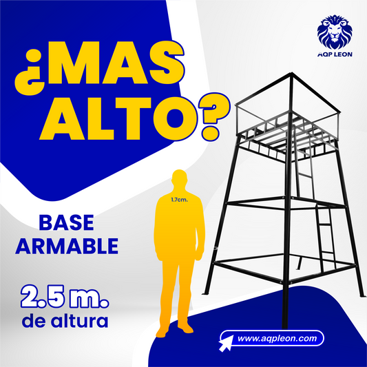 Base metálica armable 2.5 m. de altura 1350 Litros - MODELO ABIERTO