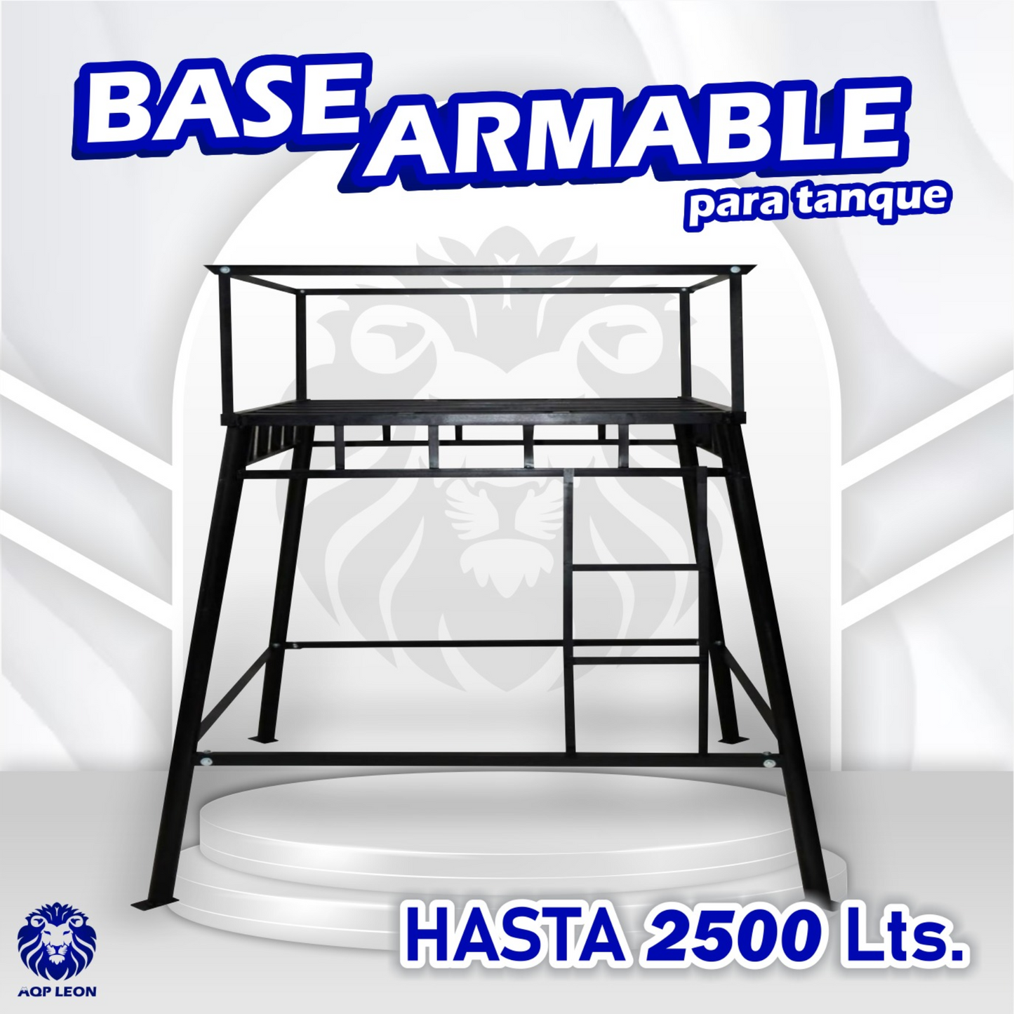 Base Metálica Armable para Tanque de Agua 2500 litros - Modelo Abierto