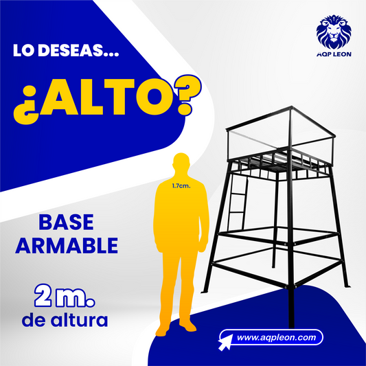 Base metálica armable 2m. de altura 1350 Litros - MODELO ABIERTO