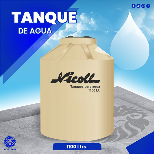 Tanque de agua color arena 1100 litros - marca Nicoll