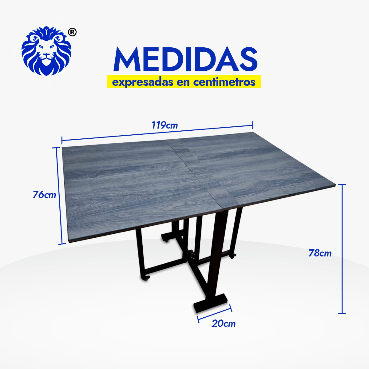 Mesa Plegable Multifuncional con Estructura Metálica y Ruedas - Imagen 2